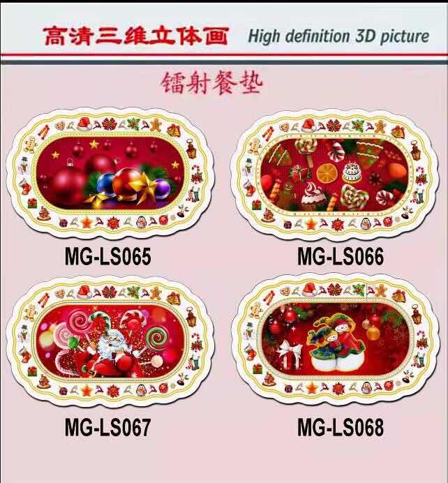 PVC Christmas printed placemats 6+6 set Placemats and coasters details Picture