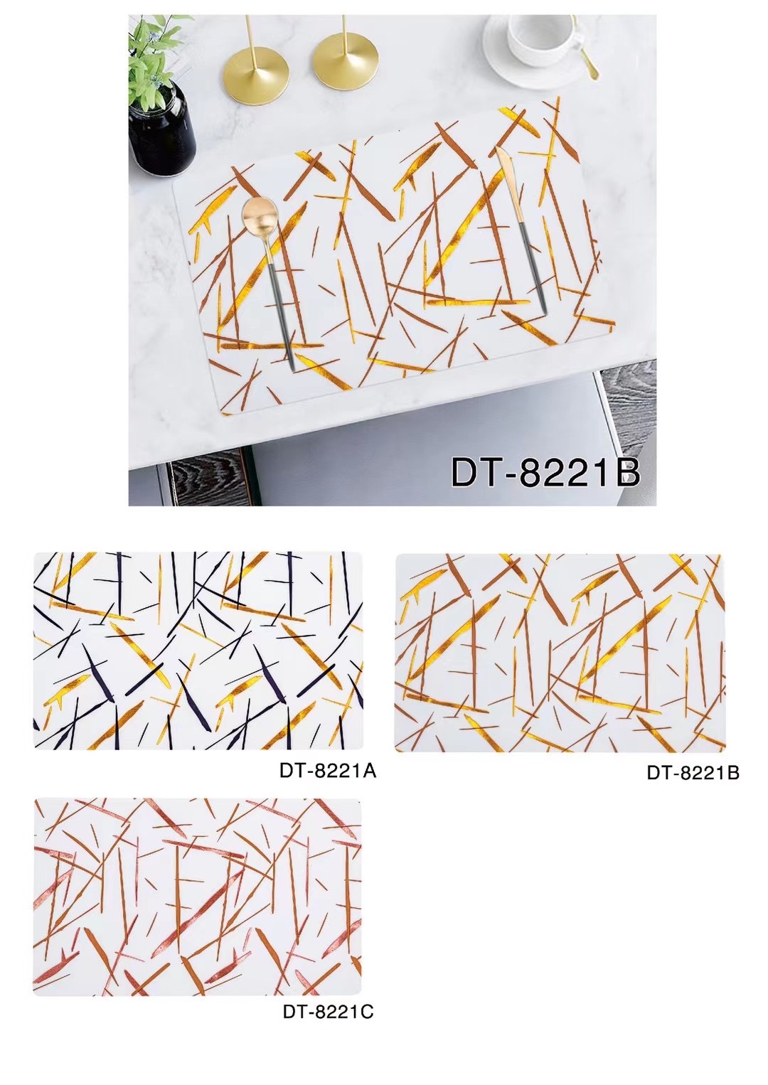 PVC waterproof and oil-proof placemats 30*45CM, marble placemats Specification image
