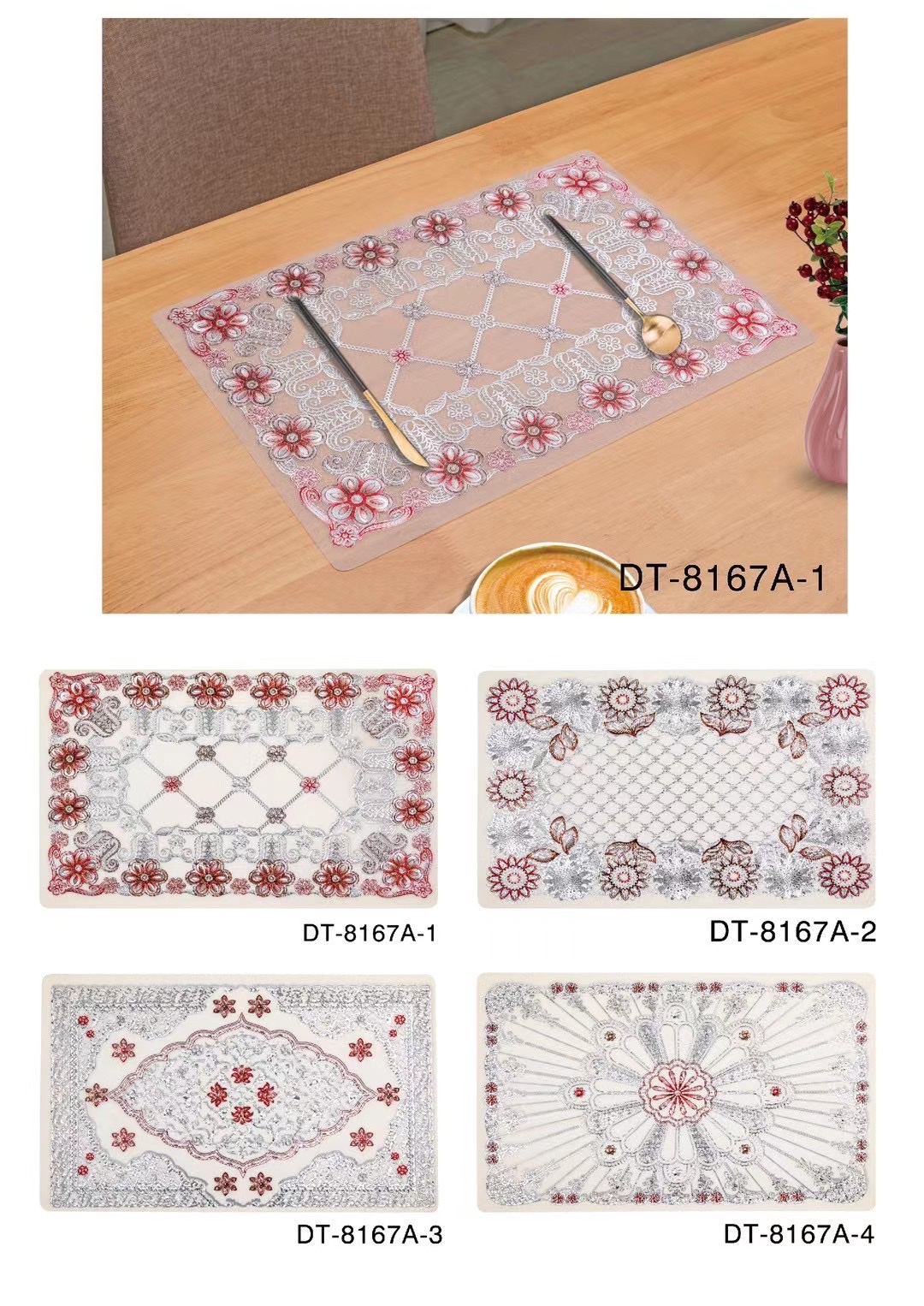 PVC waterproof and oil-proof placemats 30*45CM, marble placemats Item Picture