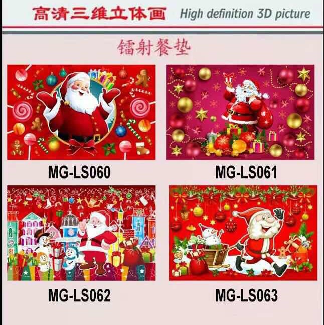 PVC Christmas printed placemats 6+6 set Placemats and coasters