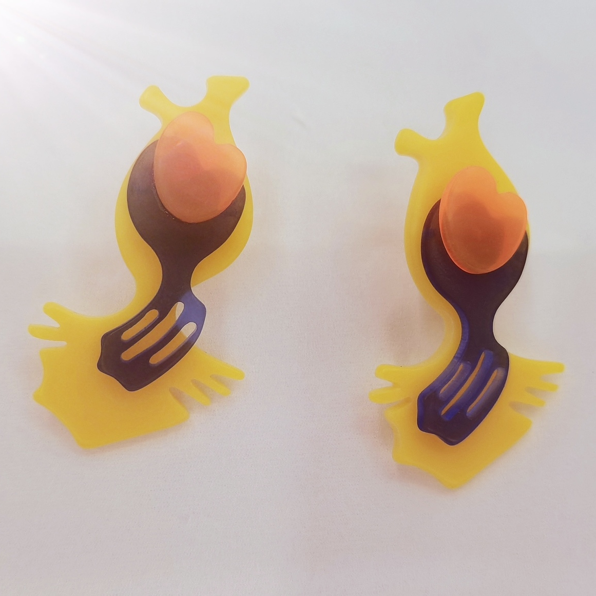 2021原创新款不规则拼接多色多层耳钉耳环