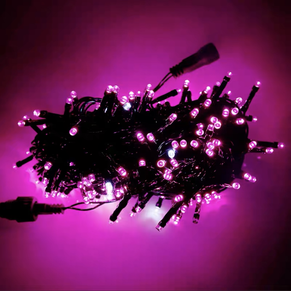 led black line flashing lights String lights full star lights Festival wedding star lights Street tree lighting decorative lights pink 20 meters
