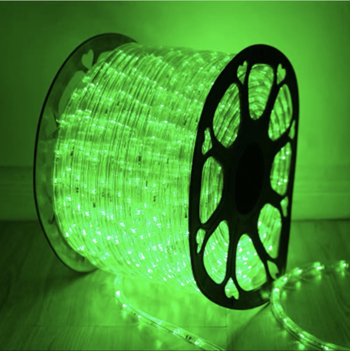 New led neon light, rainbow tube, round two-wire color light, outdoor light strip decoration, romantic and creative festival line light, 100 meters green