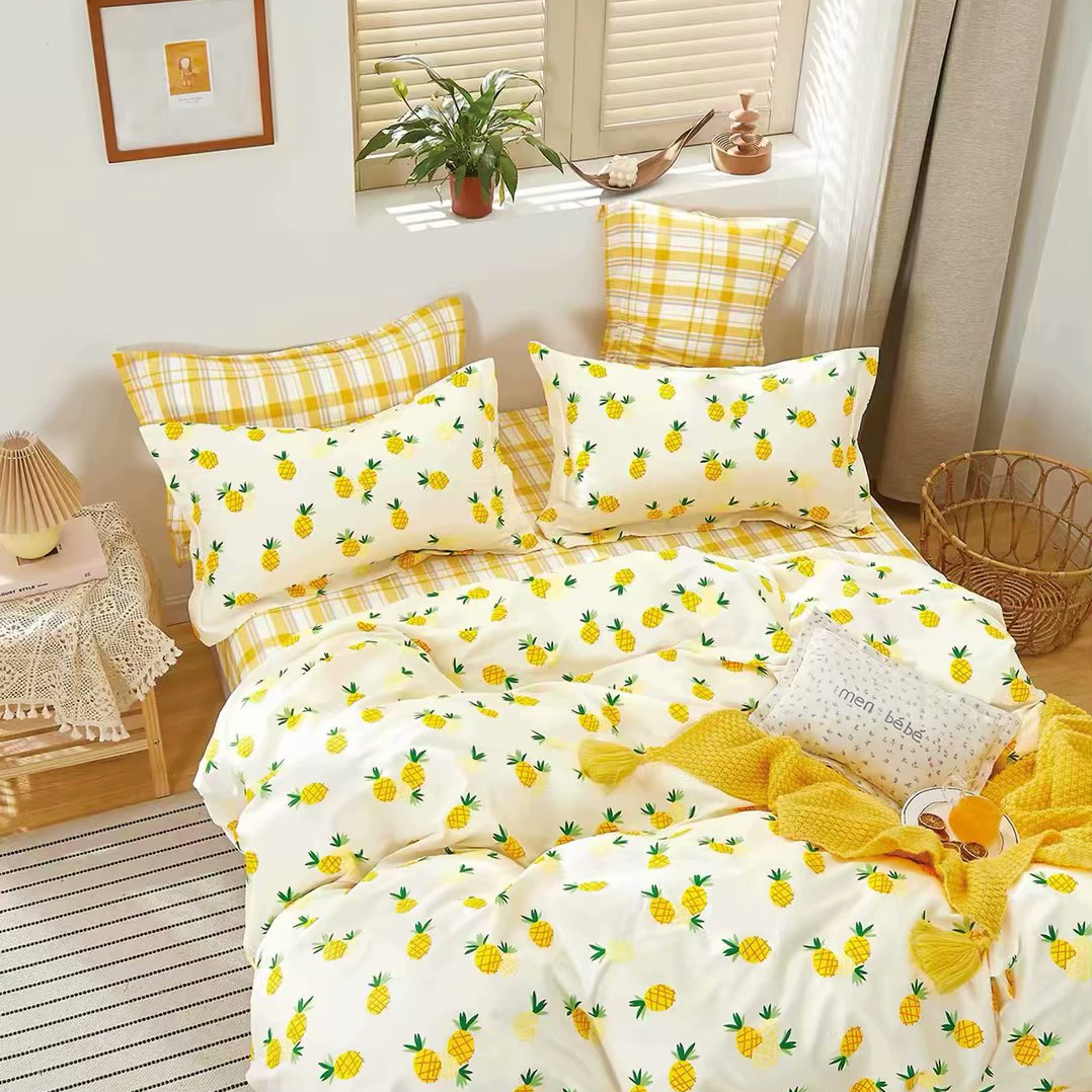 Retail and wholesale of all-cotton four-piece sets with pineapple Duo duo