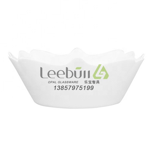 白玉瓷钢化玻璃餐具白色碗7寸碗