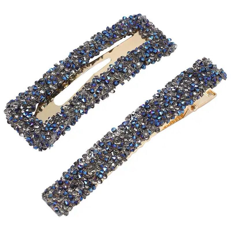 发夹女韩国ins少女气质边夹刘海夹子头饰简约风方形水钻发卡套装细节图