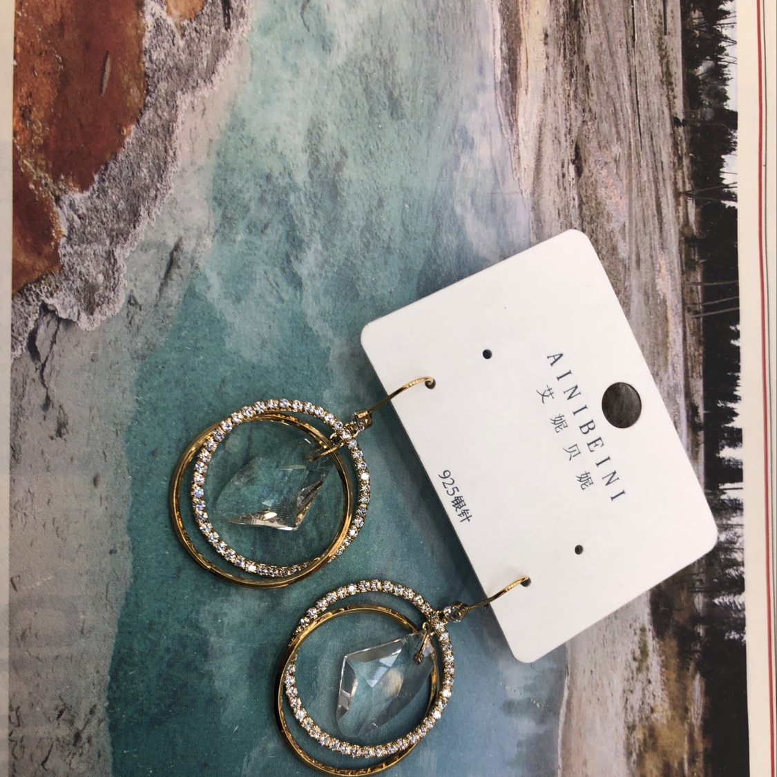 Micro-inlaid crystal ear hooks