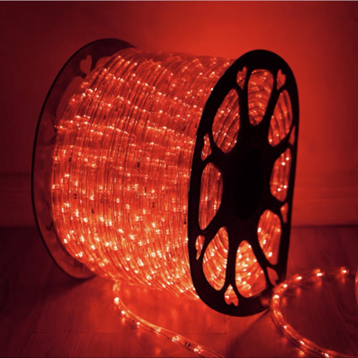 New led neon light, rainbow tube, round two-wire color light, outdoor light strip decoration, romantic and creative festival line light, 100 meters red