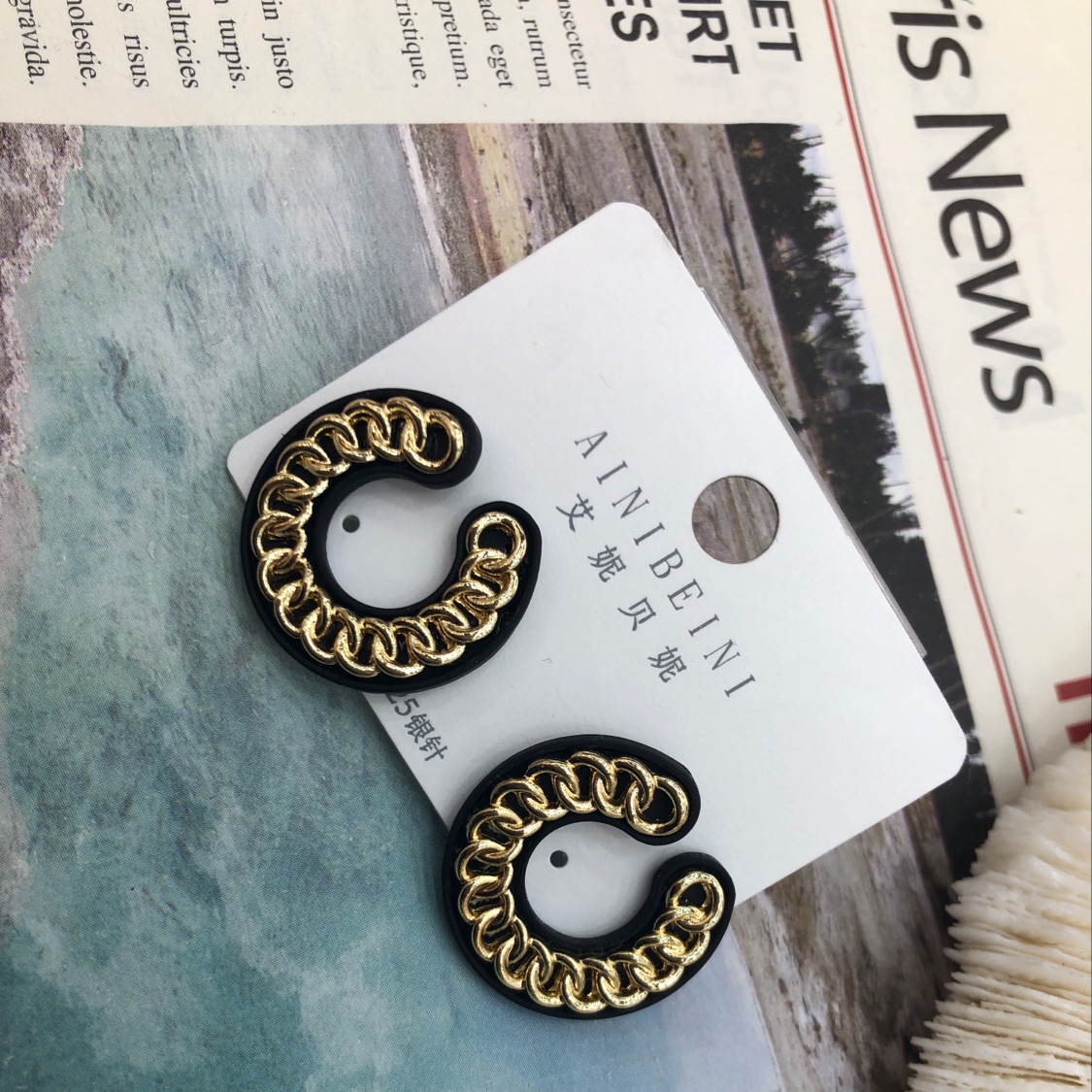 Personalized letter c stud earrings