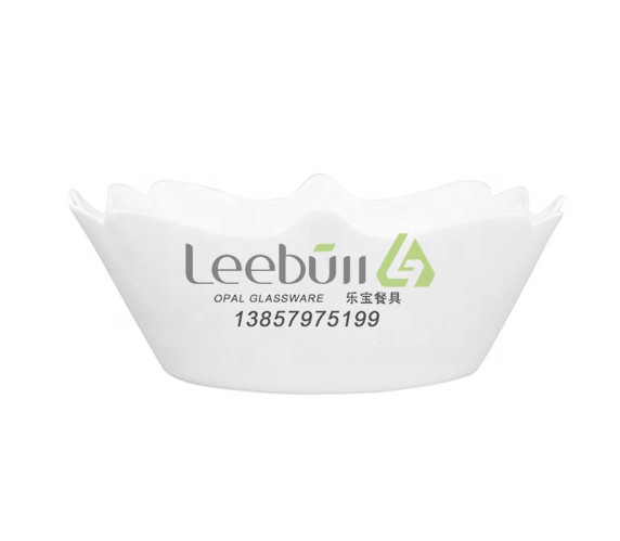 白玉瓷钢化玻璃餐具白色碗7寸碗