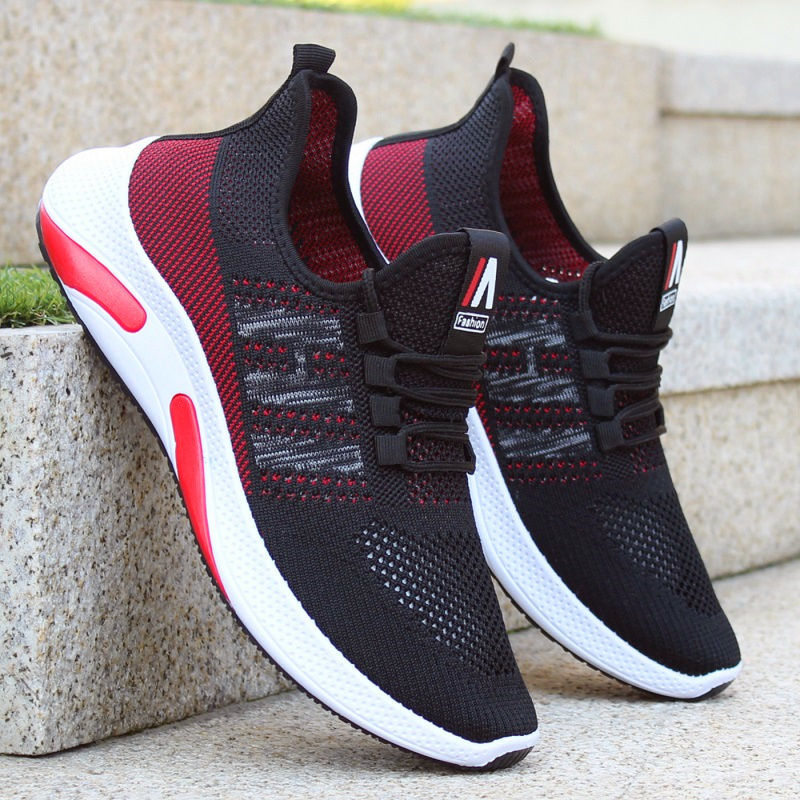 23男鞋夏季透气2021新款百搭跑步休闲一脚蹬运动潮鞋网面鞋子小白男鞋批发详情图9
