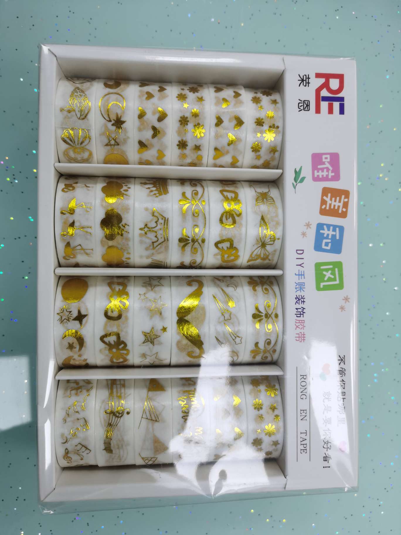 烫金和纸胶带，可手撕，用在小孩DIY，任意贴，也‘可用于做手帐详情图2