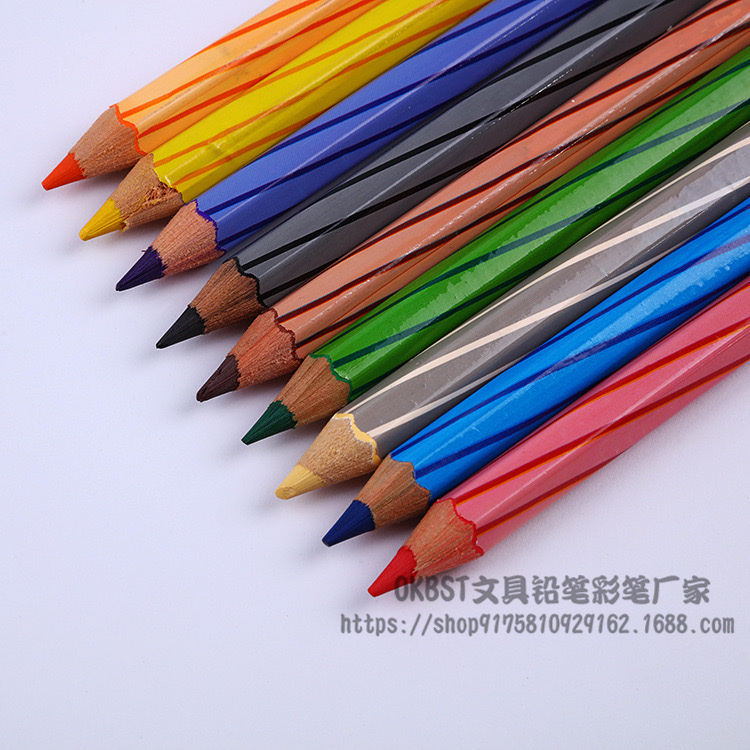12色彩笔24色彩笔学生彩笔绘画彩色铅笔学生绘画彩笔精装12色粗彩色铅笔 
