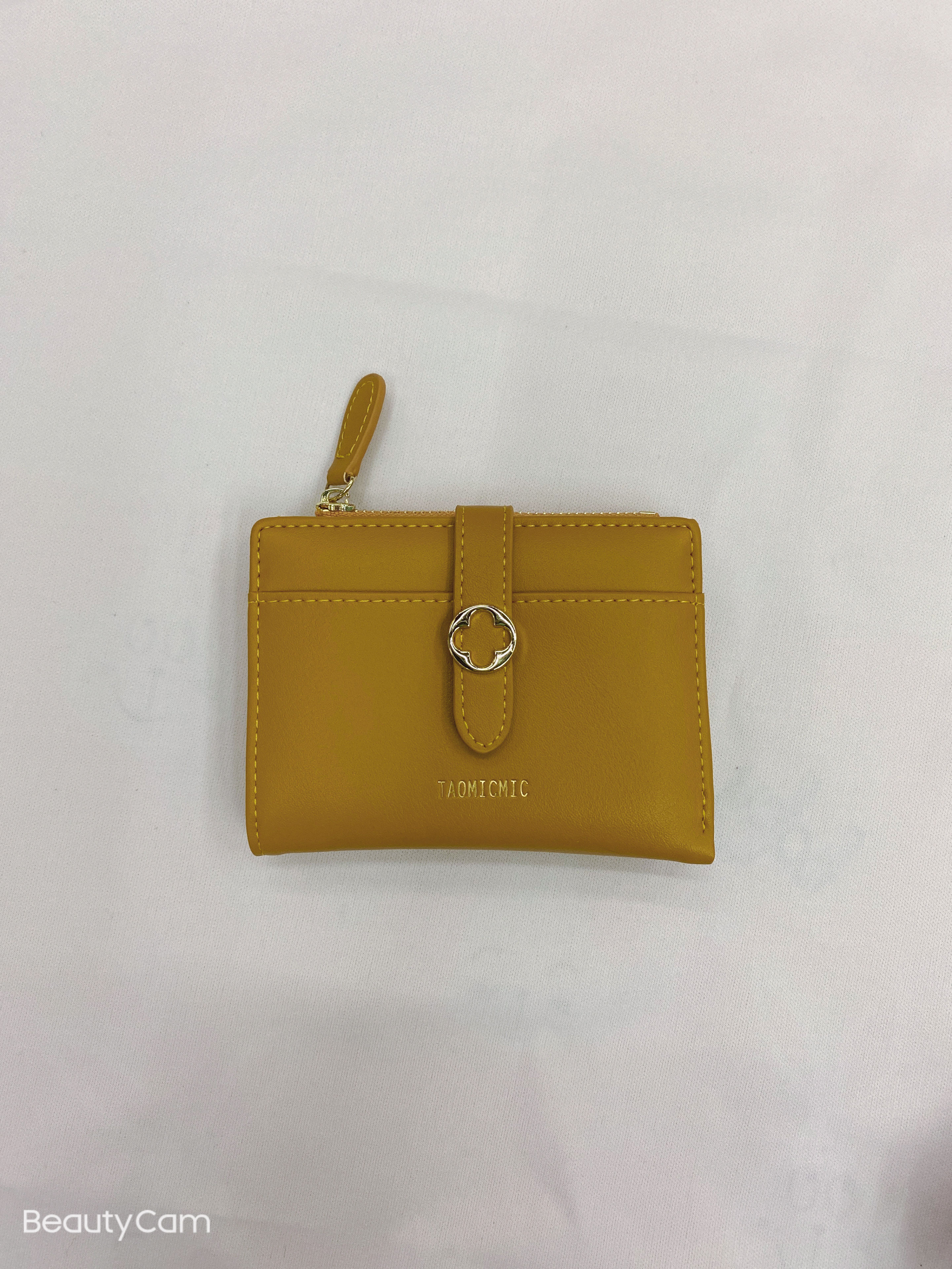 新款拉链零钱包 多卡位搭扣两折钱夹 时尚pu短款女士钱包详情图6