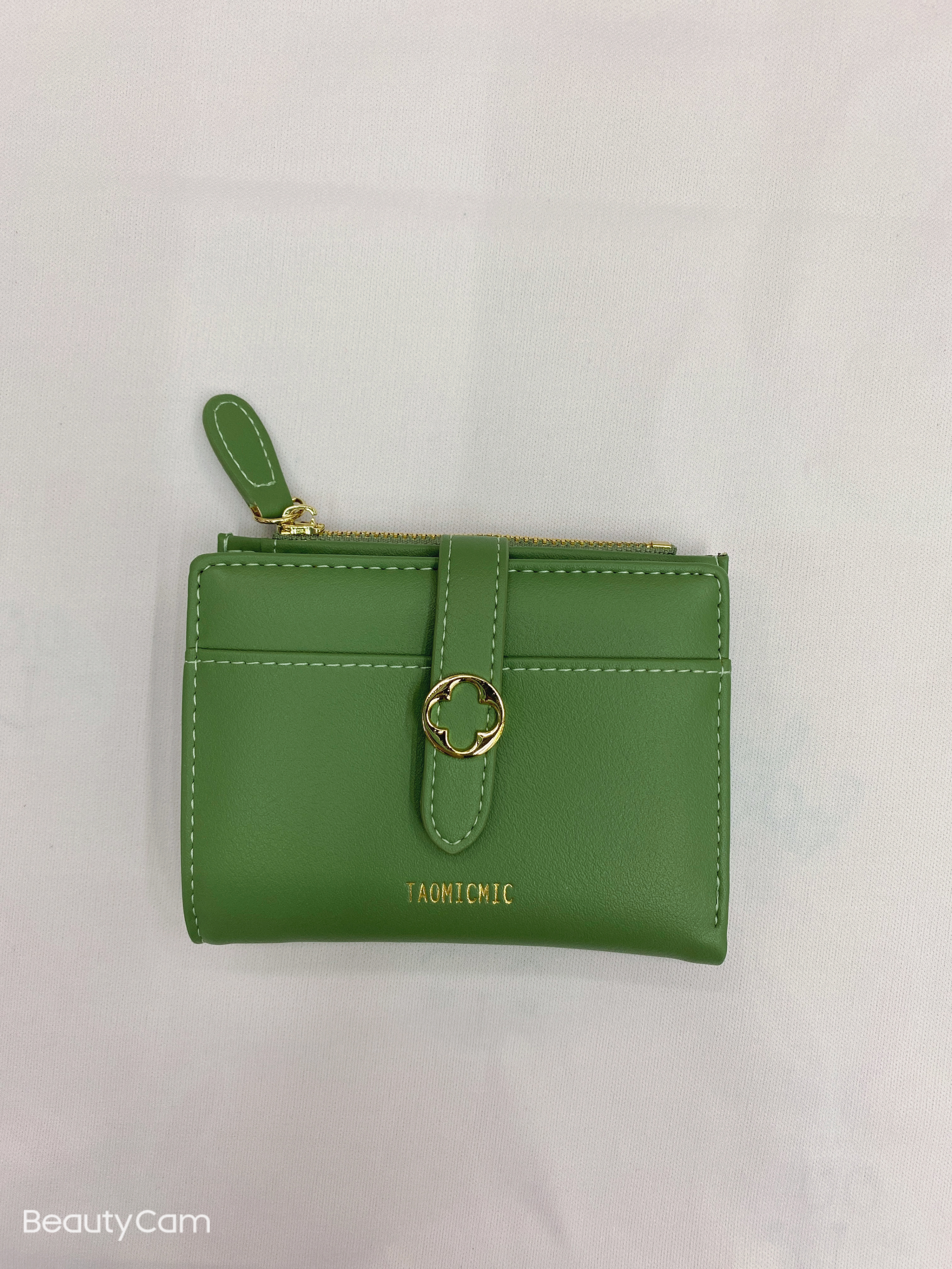 新款拉链零钱包 多卡位搭扣两折钱夹 时尚pu短款女士钱包详情图4