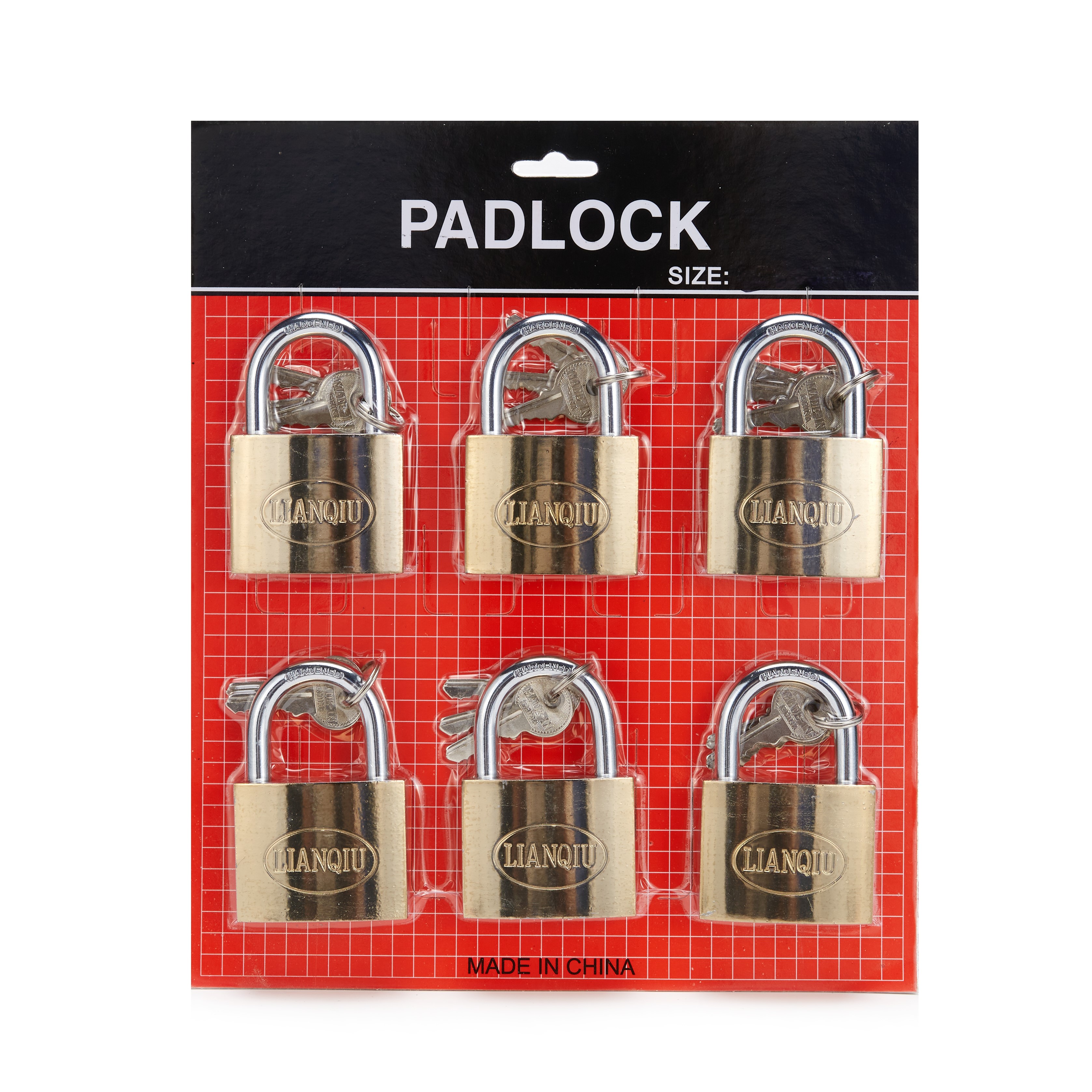 lianqiu钛金色63mmx6pcs 铁挂锁 挂锁