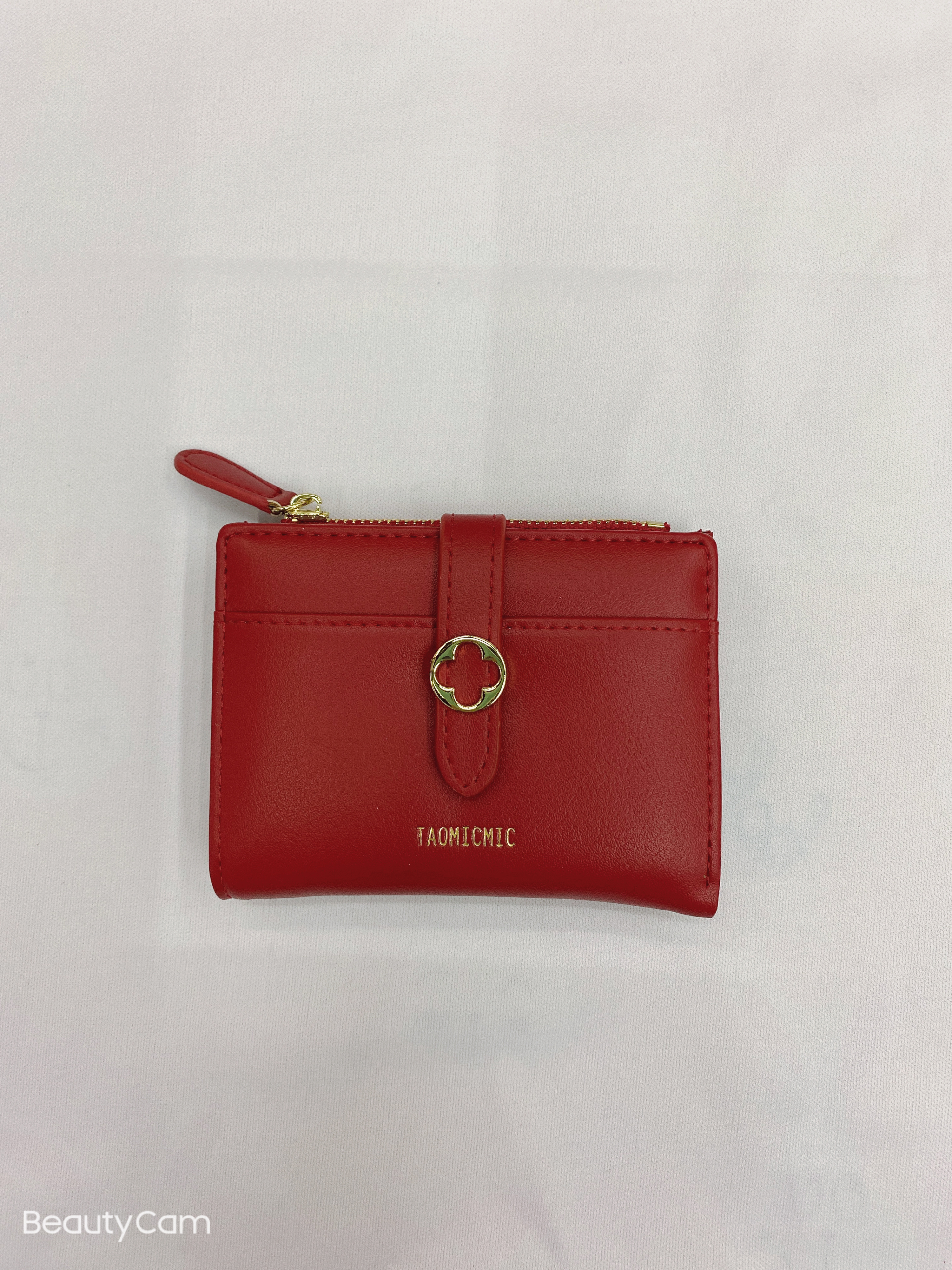 新款拉链零钱包 多卡位搭扣两折钱夹 时尚pu短款女士钱包详情图5