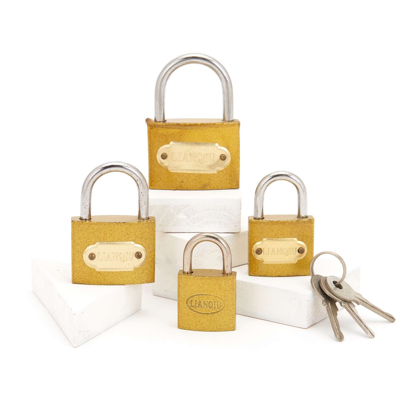 lianqiu金色锁25-32-38 吸卡锁 铁挂锁详情图4