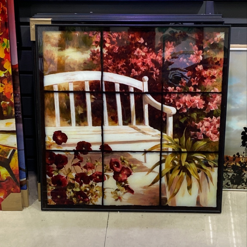 60x60家装工艺品装饰画酒店装饰画现代客厅装饰新欧式挂画风景画四联茶室沙发背景墙壁画