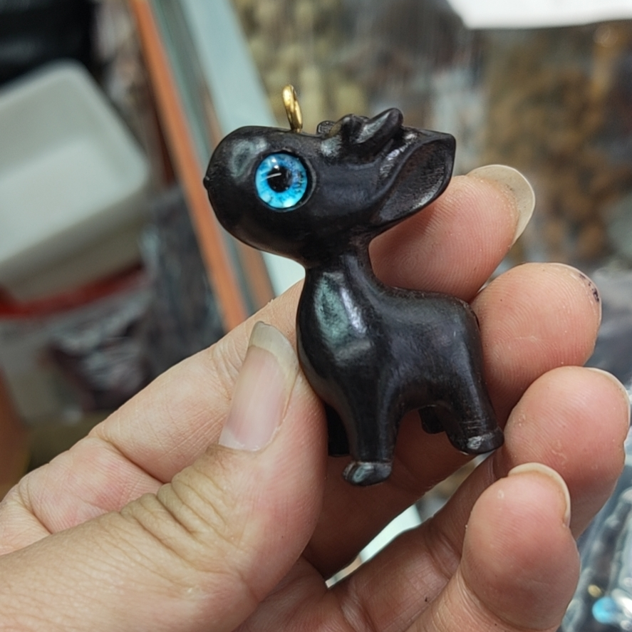 天然黑檀平安鹿 可爱鹿 迷你鹿 吉祥鹿