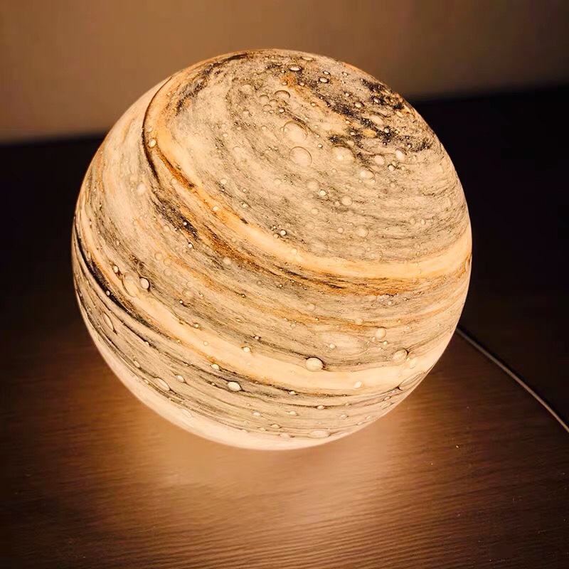 3D star light creative painted light ball 3D star Moon light bedroom bed decoration light Christmas and New Year gift three color milk coffee color 15cm