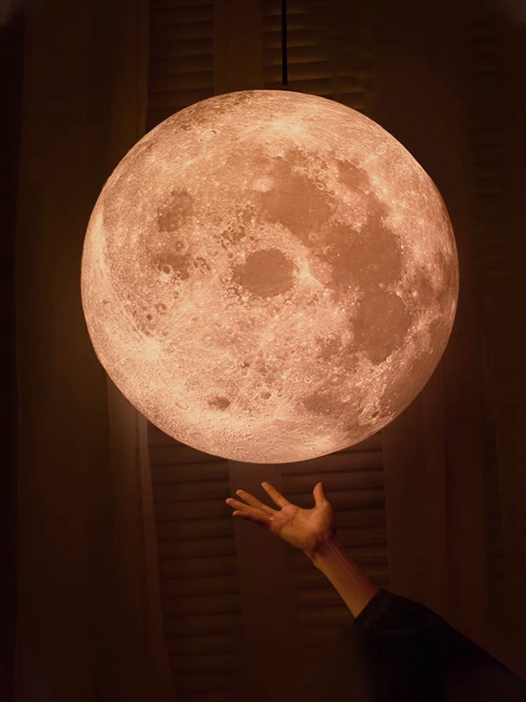 ins Chandelier, Nordic creative designer, planetary bedside lamp, commercial decorative moon lamp, 3d printed moon lamp, 25cm in size details Picture