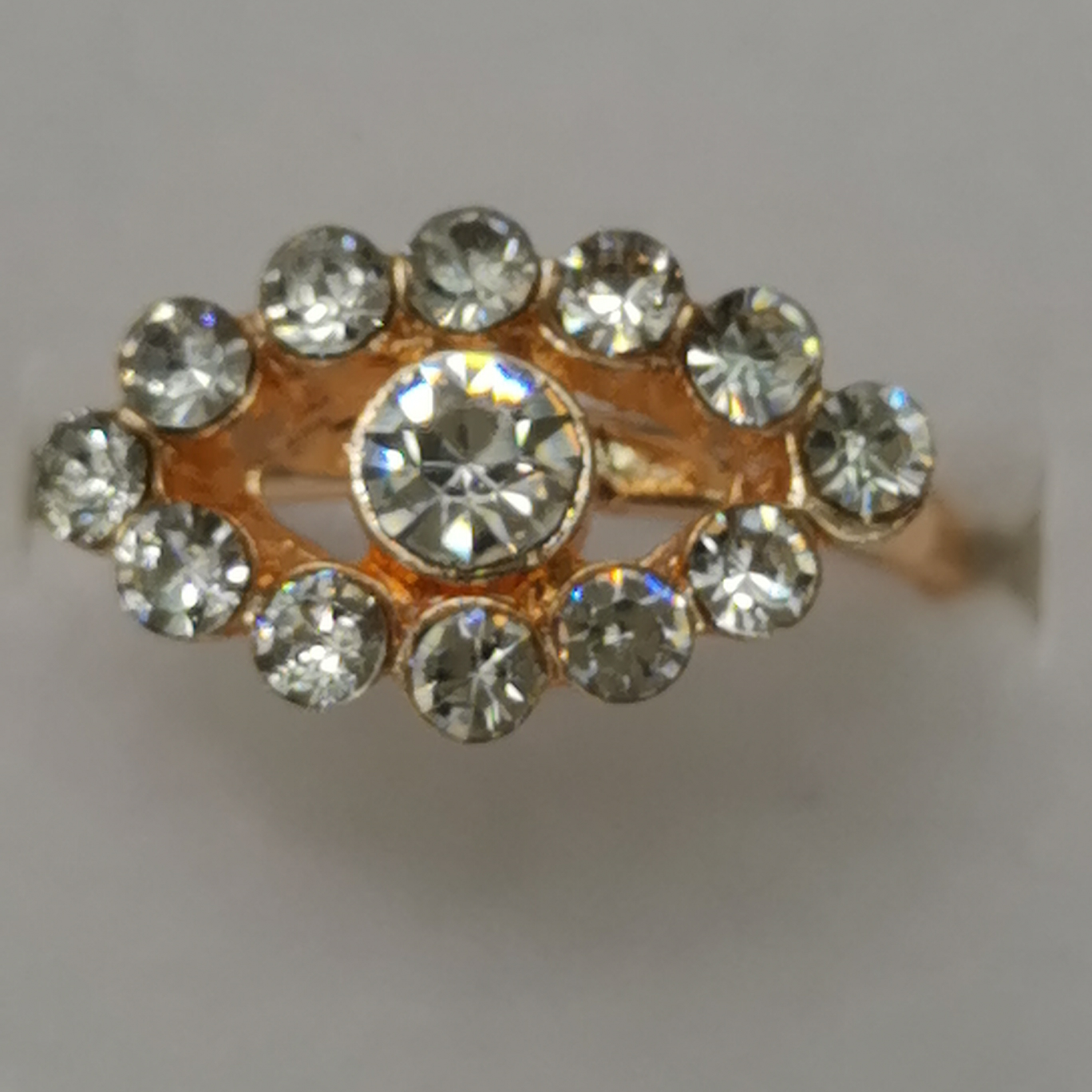 All white plated gold open alloy ring thumbnail