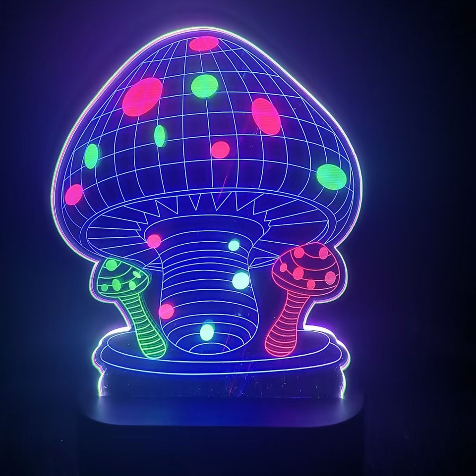 3D nightlight star lamp bedroom ins room decoration dormitory girl heart born Internet celebrity creative gift mushroom USB