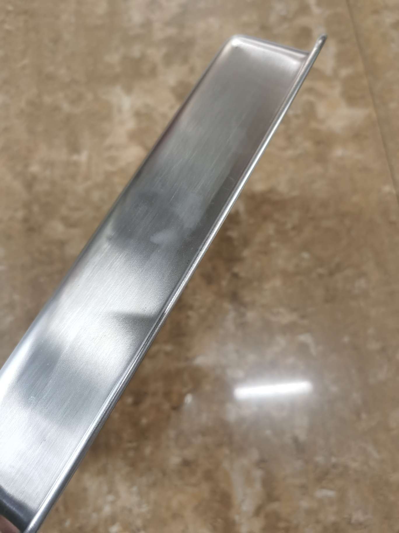 15 pieces of 1-centimeter-thick Japanese-style square plates, deepened stainless steel, non-magnetic Specification image