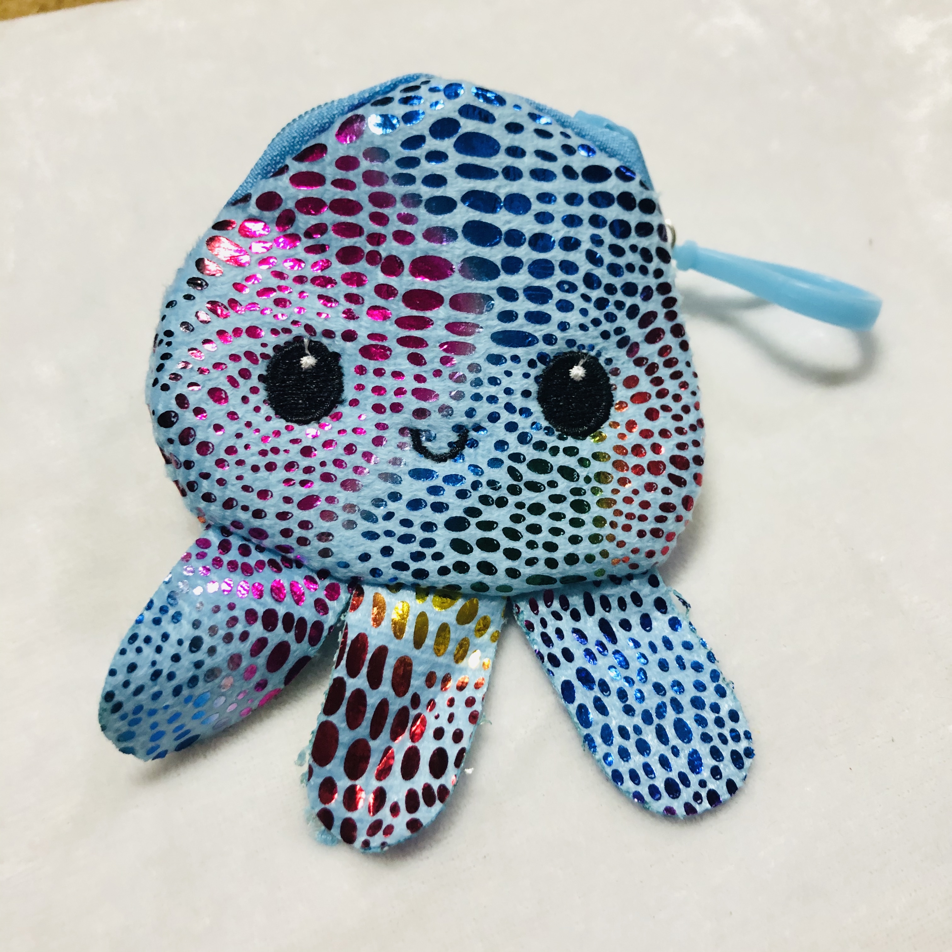 毛绒玩具钱包儿童零钱包章鱼钱包烫金章鱼钱包刺绣八爪鱼彩色钱包详情图7