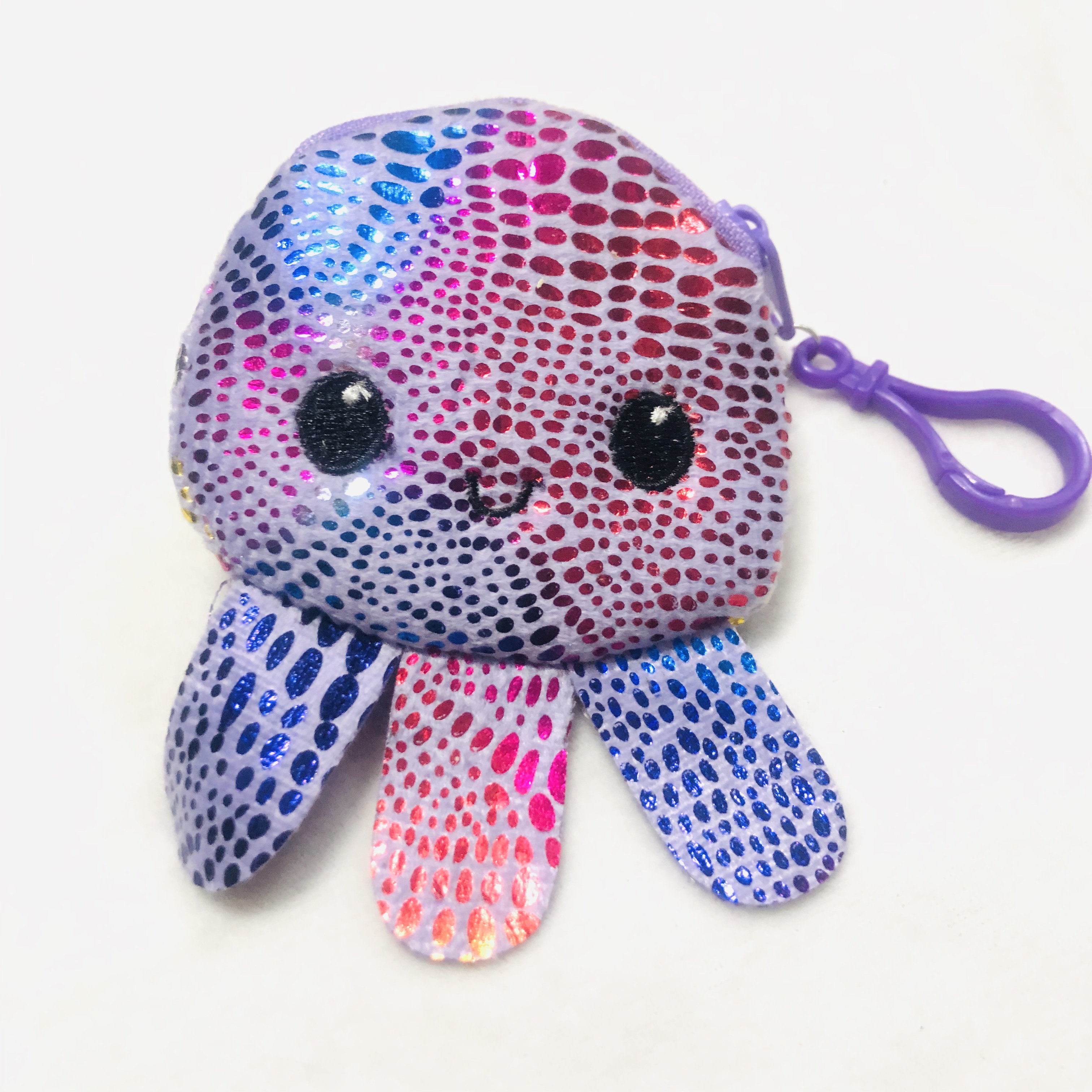 毛绒玩具钱包儿童零钱包章鱼钱包烫金章鱼钱包刺绣八爪鱼彩色钱包详情图10