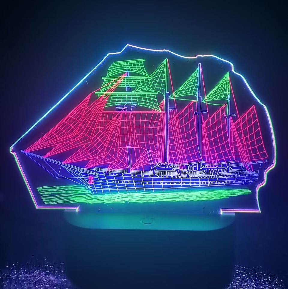 3D小夜灯星星台灯卧室ins房间布置装饰宿舍少女心生网红创意礼物一帆风顺USB