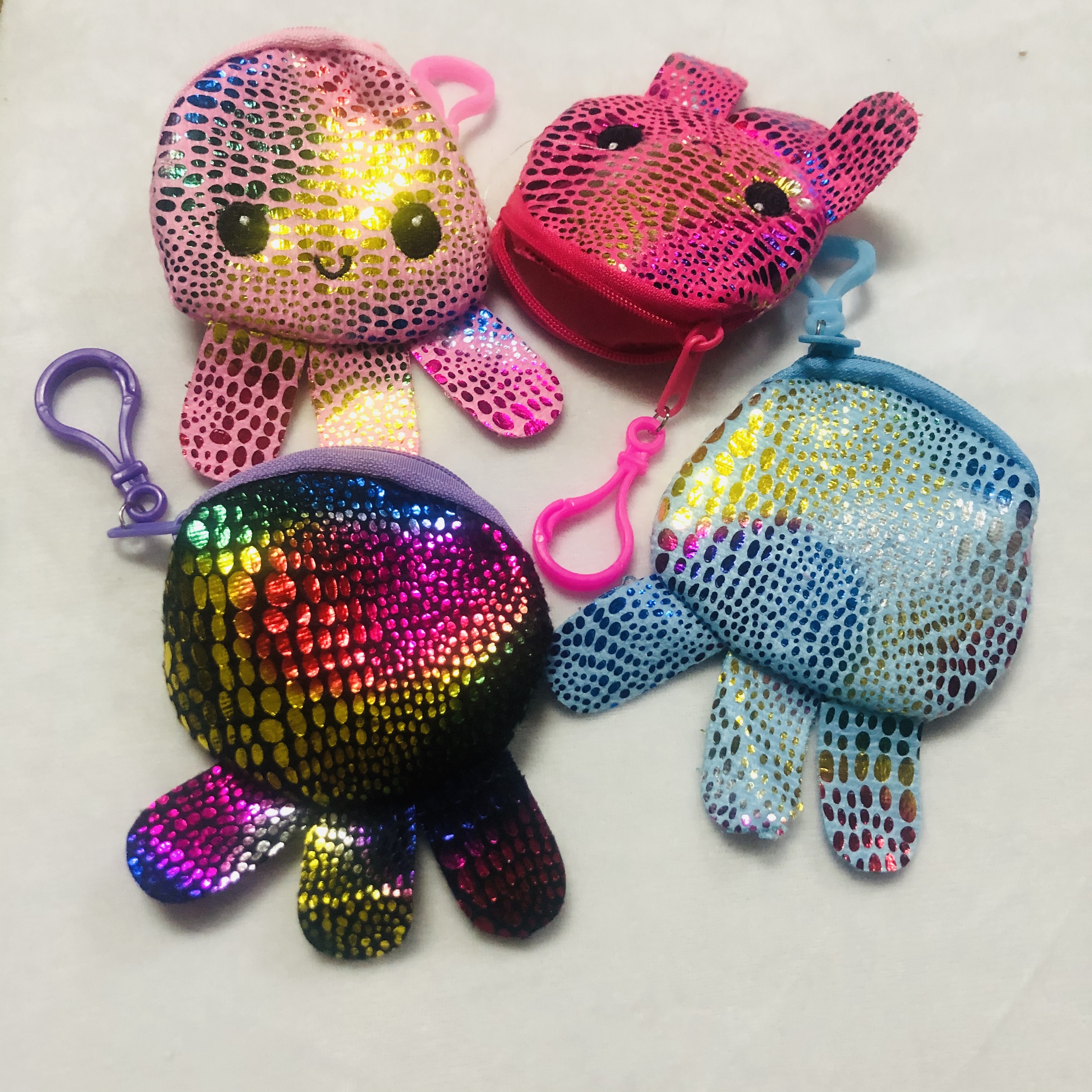 毛绒玩具钱包儿童零钱包章鱼钱包烫金章鱼钱包刺绣八爪鱼彩色钱包详情图12