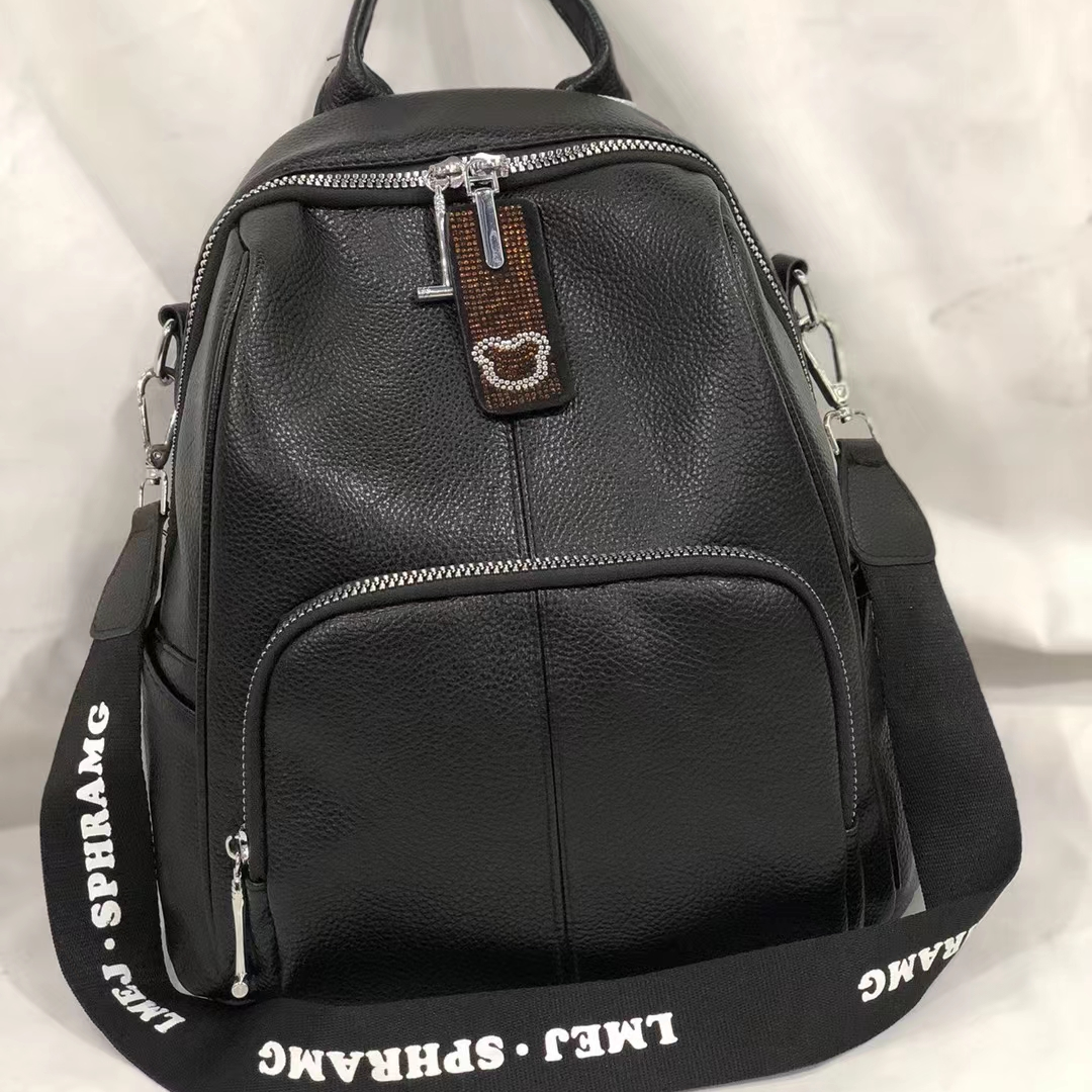 Leather backpack women 2021 new leisure large capacity travel bag Korean version of soft leather all fashion cowhide backpack