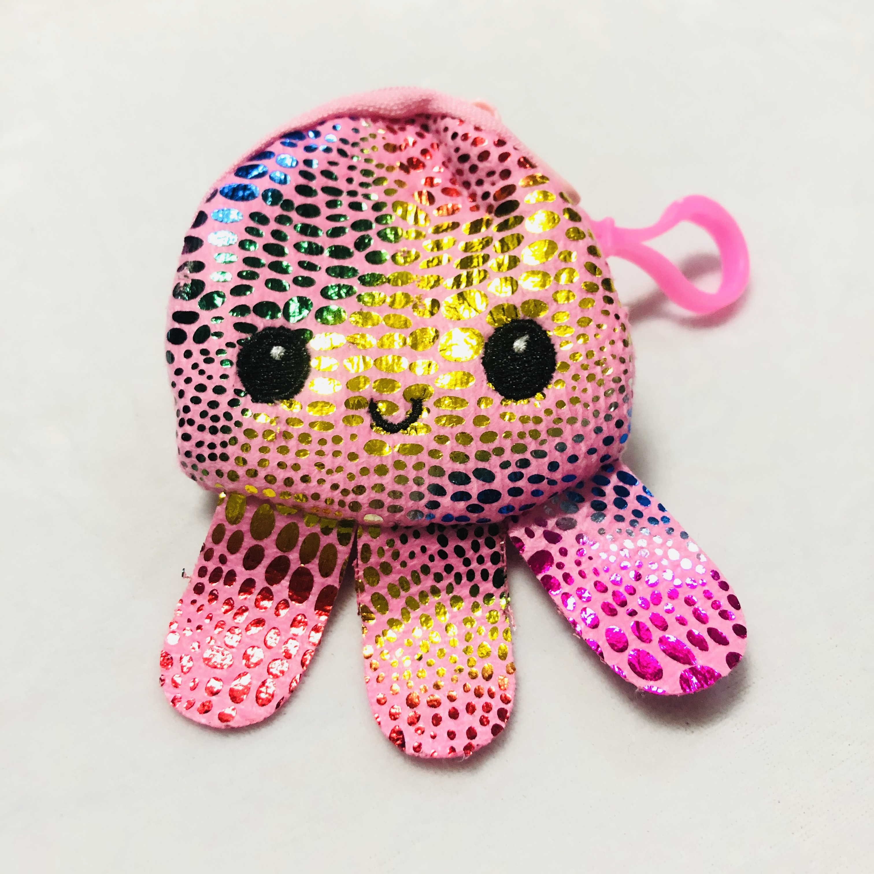 毛绒玩具钱包儿童零钱包章鱼钱包烫金章鱼钱包刺绣八爪鱼彩色钱包详情图4