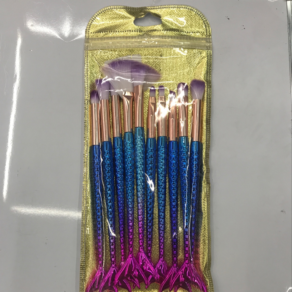 化妆10件套大套刷 美人鱼🧜‍♀️混色