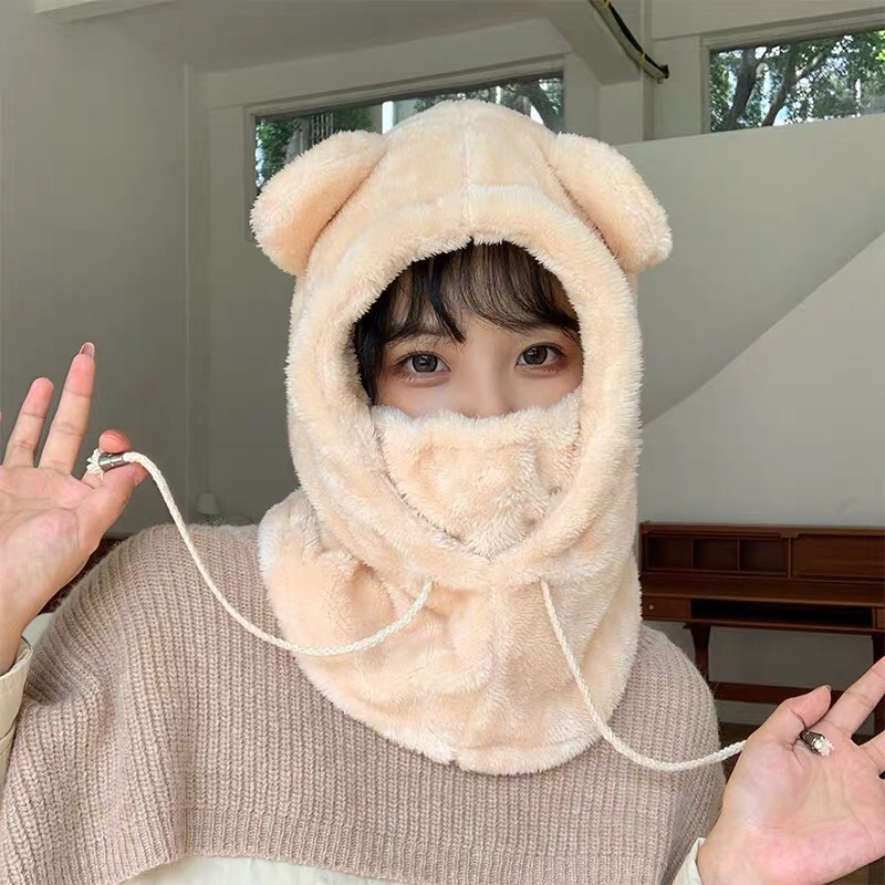 成人口罩帽子两件套