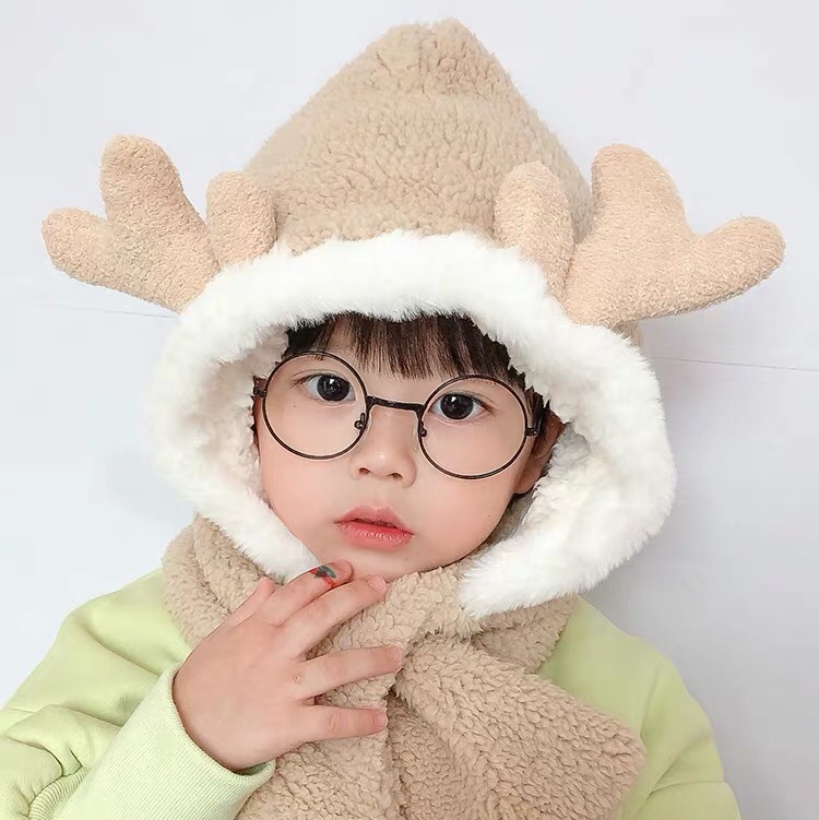 儿童鹿角毛绒两件套