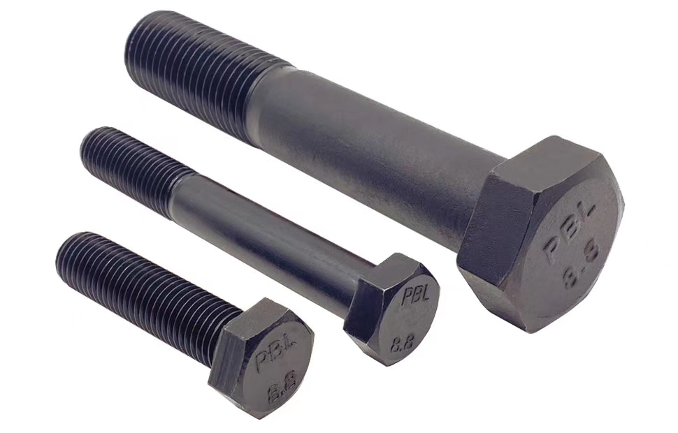 高强度8.8外六角螺栓全扣半扣螺丝氧化发黑蓝白锌热镀锌螺栓外六角螺栓详情图1