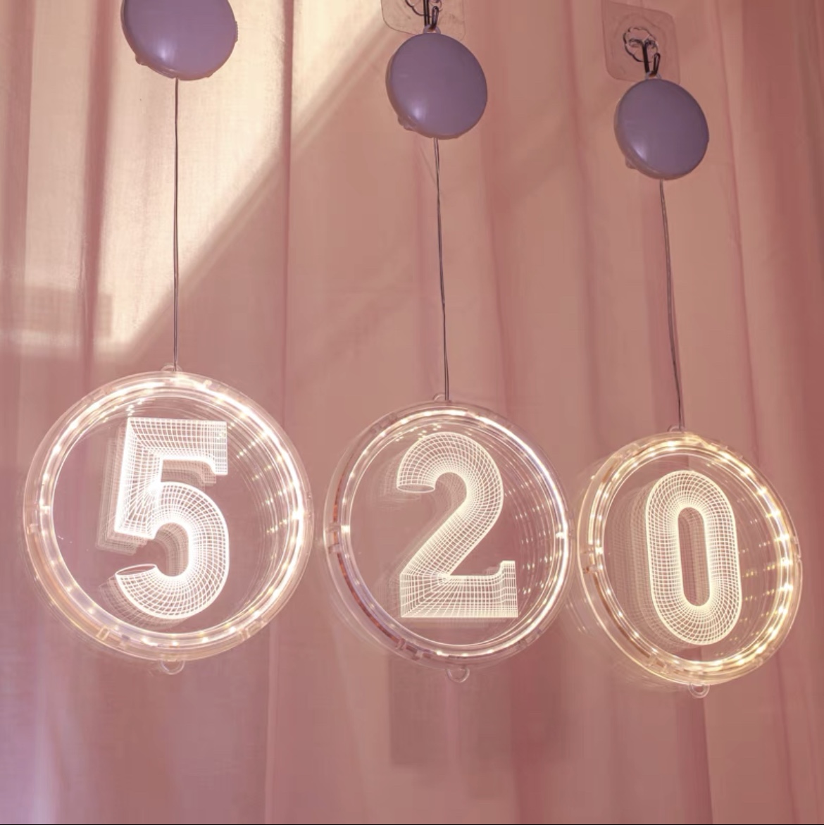 Creative items for proposal decoration, indoor confession props, led light 520, room decoration, love letter light, color light 16cm, 520 battery model
