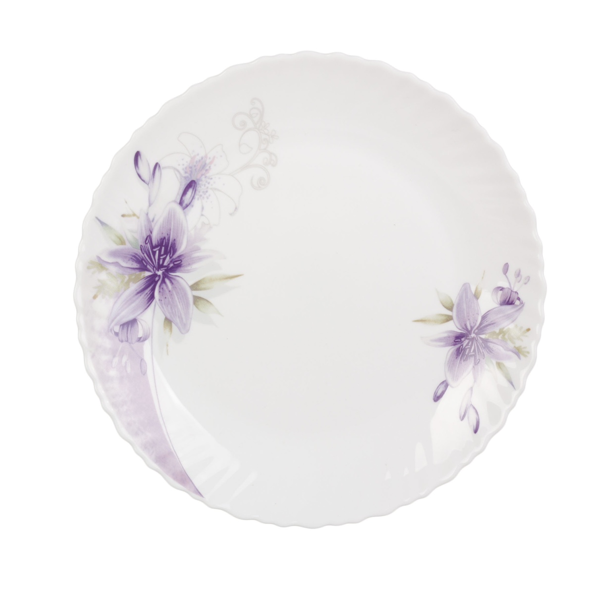 白玉瓷钢化玻璃餐具贴花10.5寸盘-6