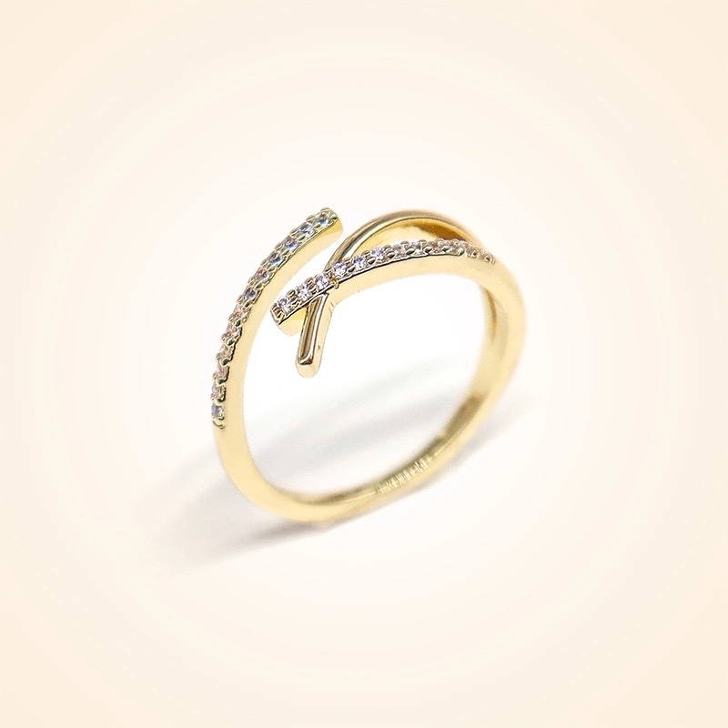 Chenglong Jewelry's Japanese and Korean light luxury, niche and simple open ring, women's niche design, INS personality, high-end and elegant, internet-famous ring CL01120-25 details Picture