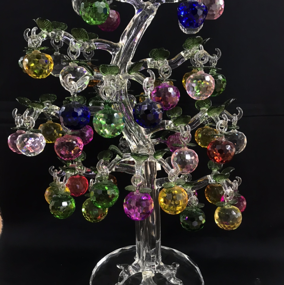 达达水晶   D区3楼二街7870  水晶摆件 48挂水晶苹果树（高52cm)