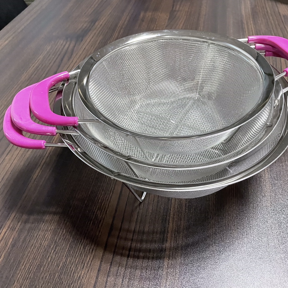 不锈钢塑耳篮双耳圆篮宽边篮