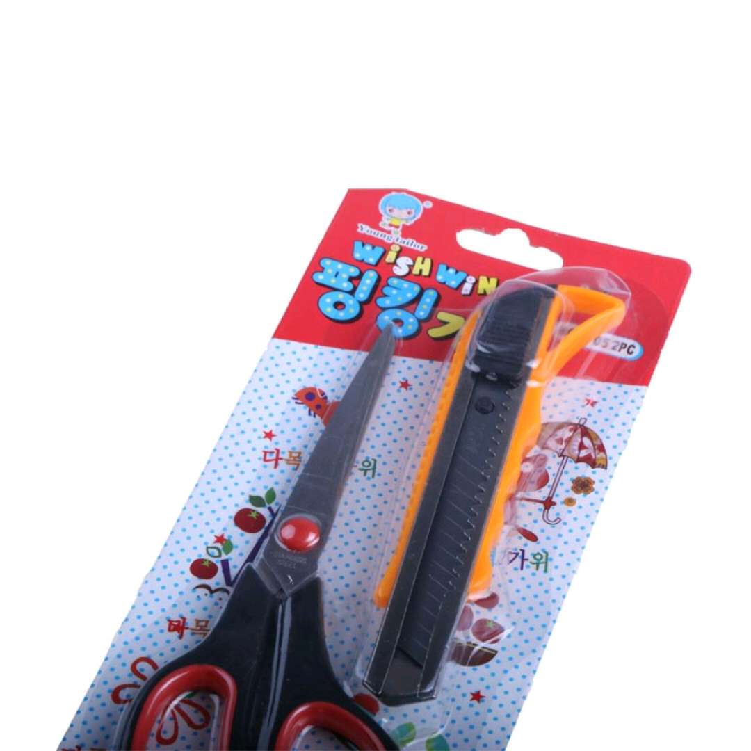 精品 办公剪刀 剪纸刀 学生剪刀  套装产品图