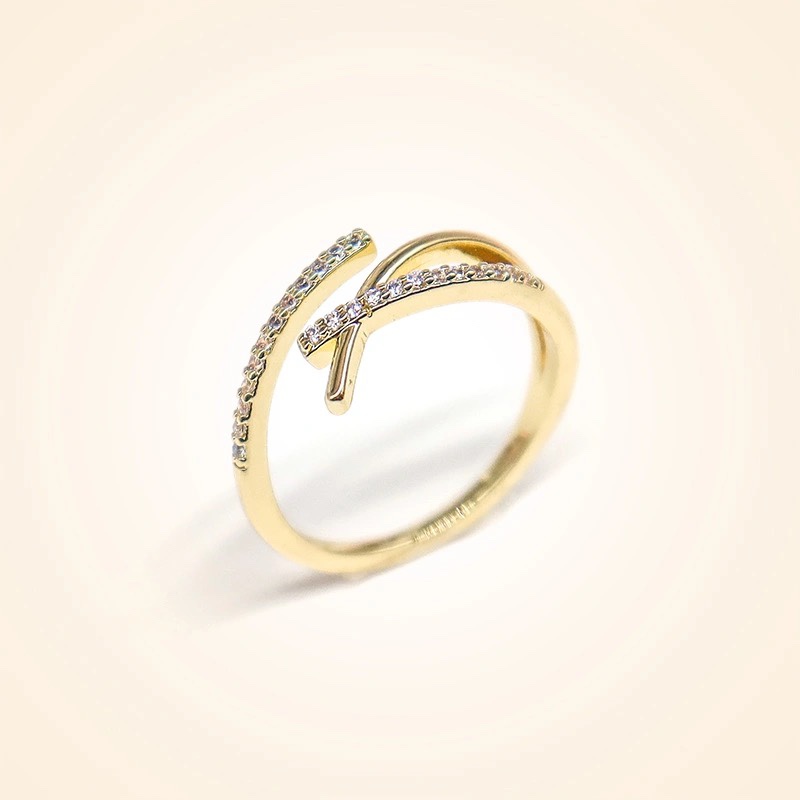 Chenglong Jewelry's Japanese and Korean light luxury, niche and simple open ring, women's niche design, INS personality, high-end and elegant, internet-famous ring CL01120-25