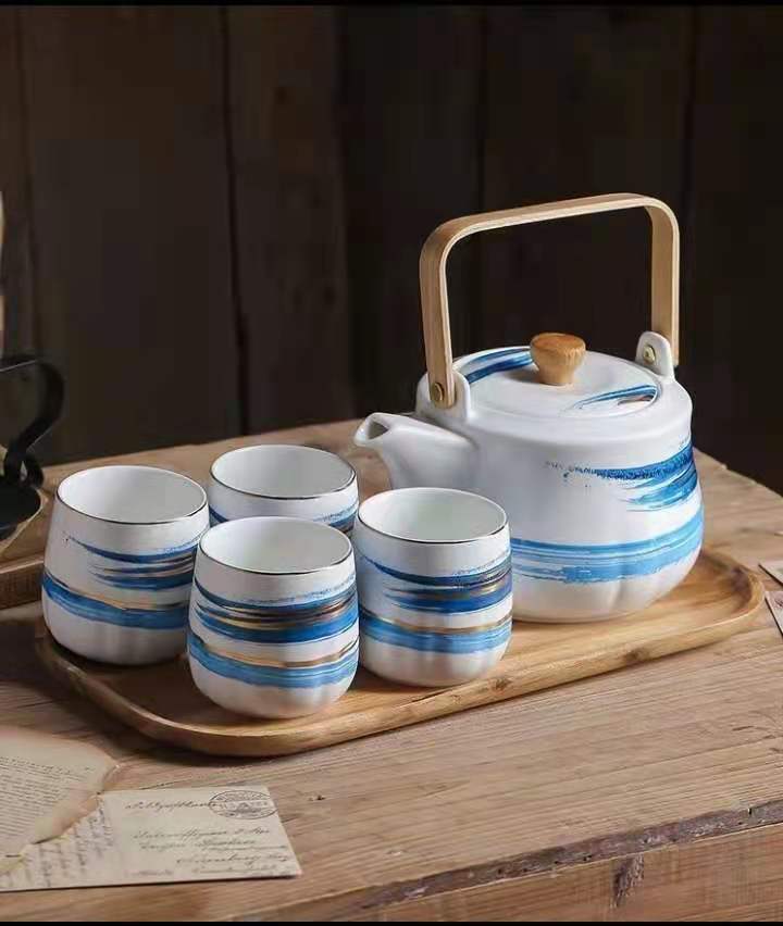 油墨彩茶壶套五（一壶4杯）详情图5