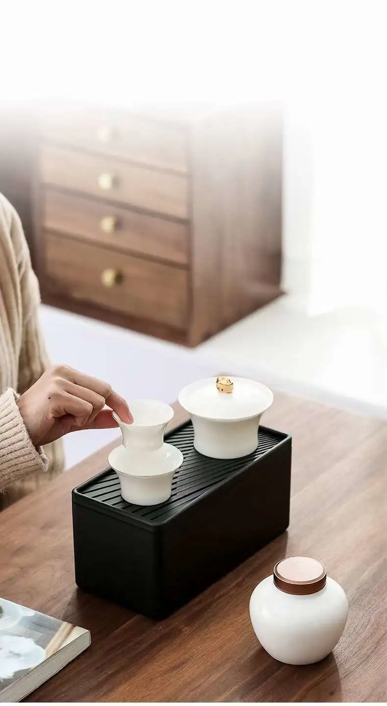 High-end jade travel tea Set: One Leaf Knows Autumn Tao Li Family 023 detail image 1