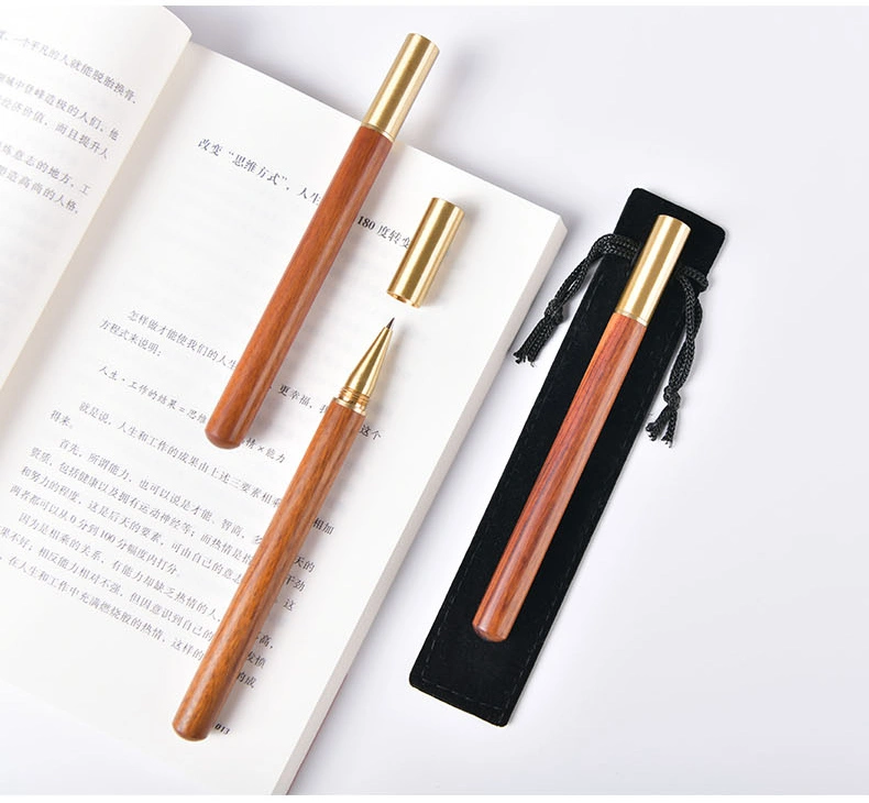 Factory direct sales of new pear blossom wood craft business office gifts, custom signature pens, advertising pens, gel pens, metal signature pens detail image 2