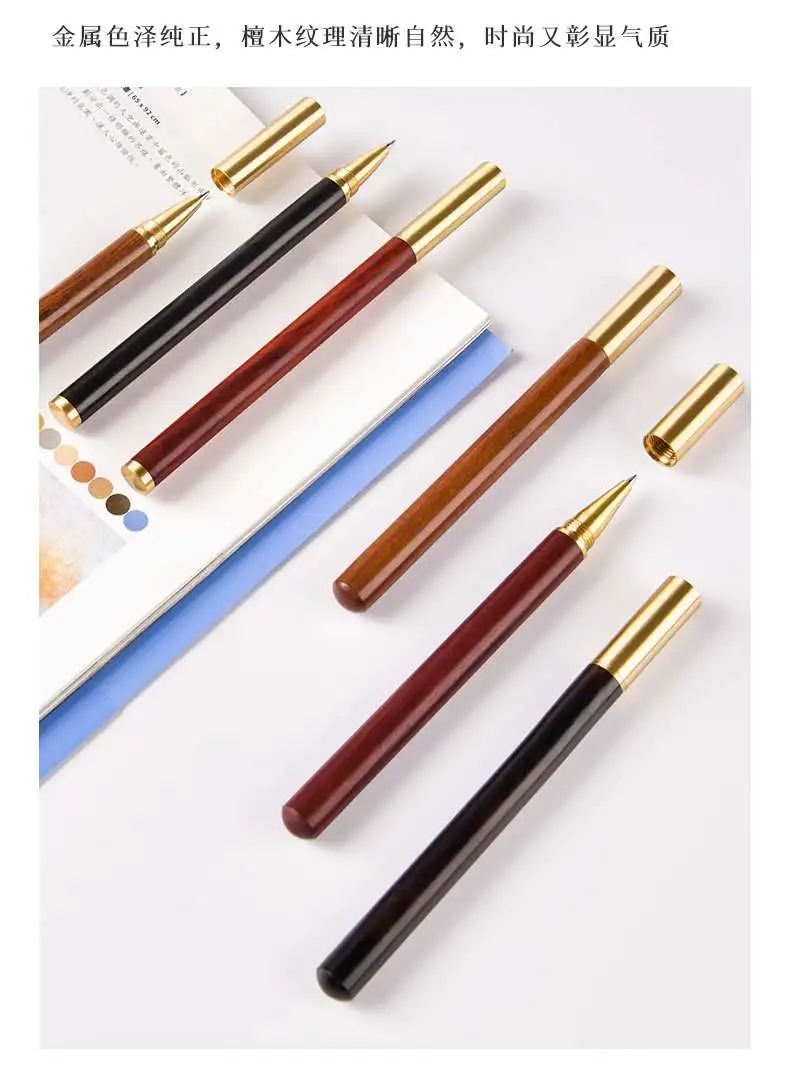 Factory direct sales of new pear blossom wood craft business office gifts, custom signature pens, advertising pens, gel pens, metal signature pens detail image 1